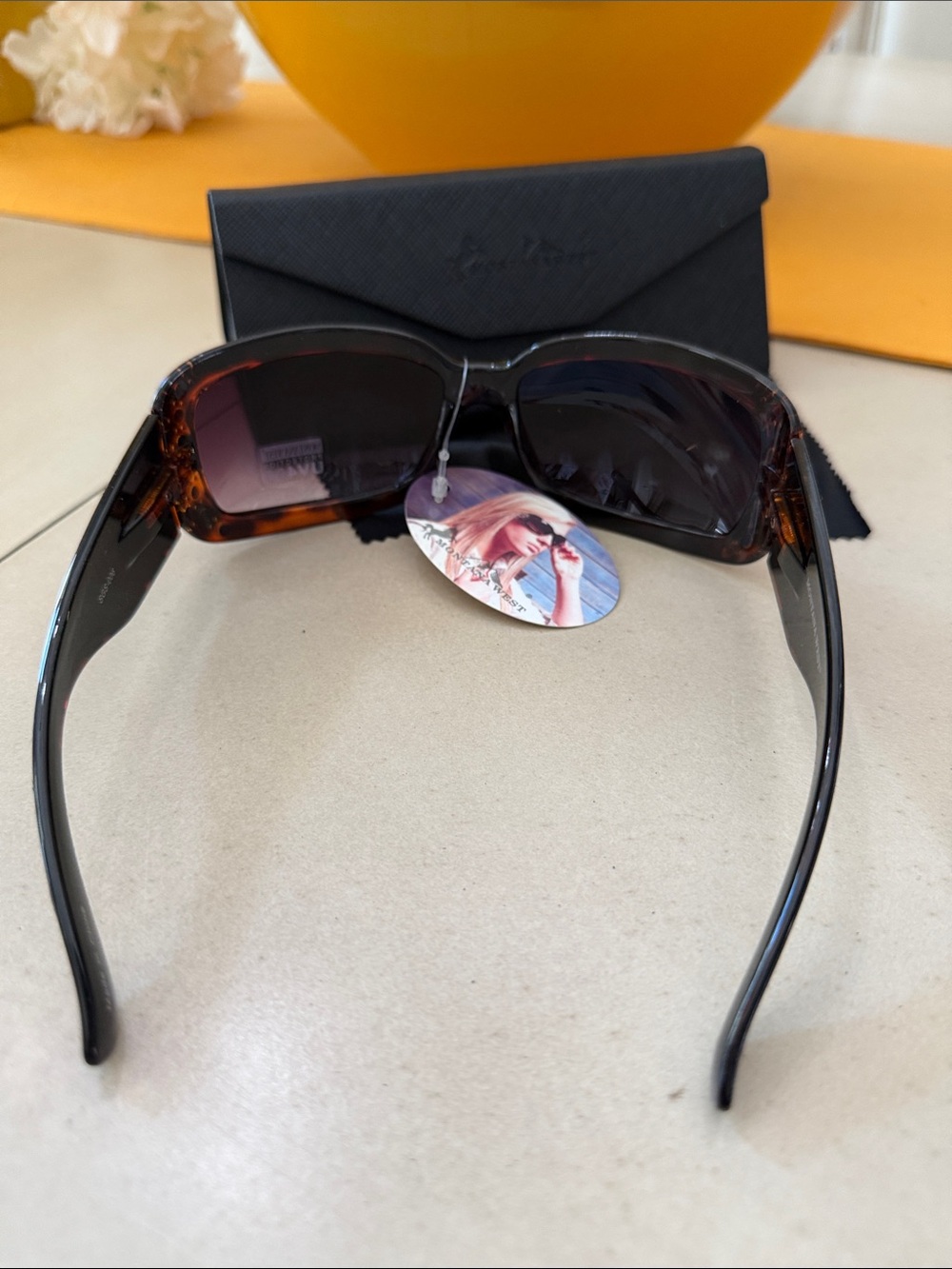 Montana West Black Sunglasses with Rhinestone Accents - Picture 4 of 8